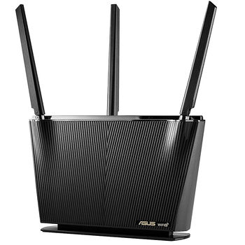 ASUS RT-AX68U AX2700 Dual Band WiFi 6 (802.11ax) Router supporting AiProtection Pro, WiFi 6 802.11ax Mesh System, AX2700 861 Mbps+1802 Mbps, dual-band 2.4GHz/5GHz-3 for up to super-fast 2.7Gbps, WAN:1xRJ45 LAN: 4xRJ45 10/100/1000, USB 2.0&USB 3.0