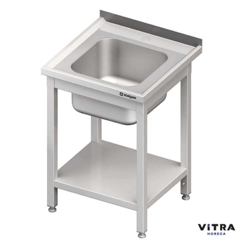 cumpără Masa din inox cu lavoar si o polita, sudata 600x600x850mm în Chișinău 