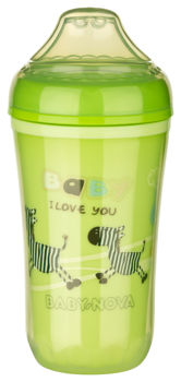 "Baby-Nova" Чашка-непроливайка с силиконовым носиком, 300мл, от 6 месяцев, без BPA, 1 шт (34123) 