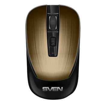 Wireless Mouse SVEN RX-380W, Optical, 800-1600 dpi, 6 buttons, Ambidextrous, 1xAA, Bronze 