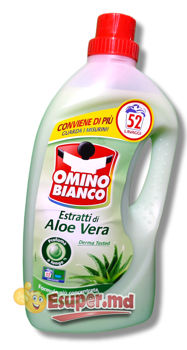 OMINO BIANCO ALOE VERA detergent rufe lichid cu cu extract de aloe vera, 52 spălări, 2600ml 