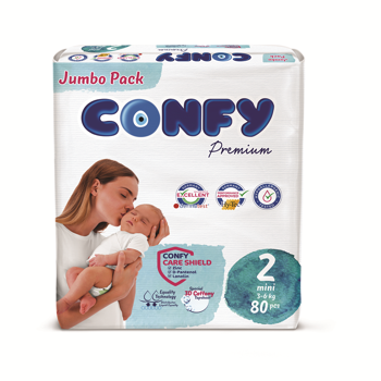 cumpără Scutece pentru copii Confy Premium Jumbo, Nr.2 (3-6 kg), 80 buc. în Chișinău 