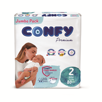 купить Подгузники детские Confy Premium Jumbo, №2 (3-6 кг), 80 шт. в Кишинёве 