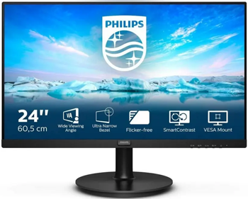 23,8" Monitor Philips 242V8LA, VA 1920x1080 FHD, Black 