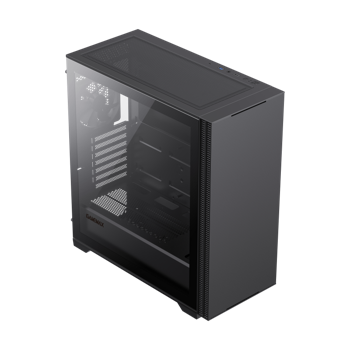 Case ATX GAMEMAX QUEST, w/o PSU, 0.6mm, 1x120mm fan, Tempered Glas, USB3.0, Type-C, Black 