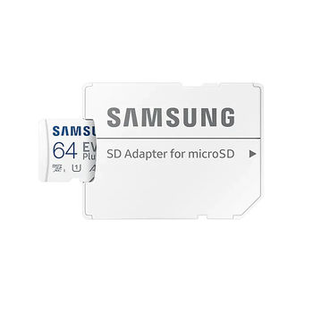 64GB Samsung EVO Plus MB-MC64KA/RU microSDXC (Class 10 UHS-I, A1, V10) with Adapter, Transfer Speed up to 130MB/s (card de memorie/карта памяти)