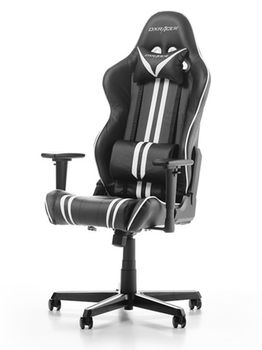 Gaming Chairs DXRacer - Racing GC-R9-NW-Z1, Black/White/Black - PU leather, Gamer weight up to 100kg / growth 165-195cm, Foam Density 50kg/m3, 5-star Aluminum IC Base, Gas Lift 4 Class, Recline 90*-135*, Armrests: 3D, Pillow-2, Caster-2*PU, W-23kg