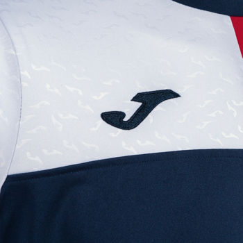 Футболка JOMA - CREW V SHORT SLEEVE T-SHIRT WHITE RED NAVY 