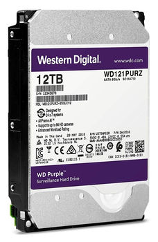 3.5" HDD 12.0TB-SATA-256MB Western Digital  "Purple (WD121PURZ)", Surveillance, CMR 