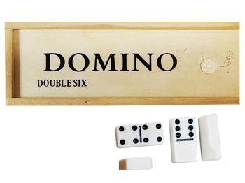 Joc domino in cutie de lemn 15.5X5.5X5cm 