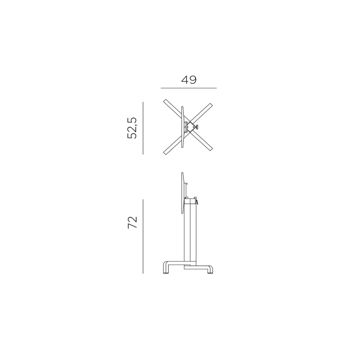 Picior masa din aluminiu Nardi BASE IBISCO vern. bianco 54553.00.000