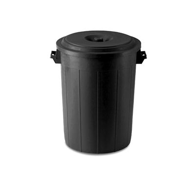 купить Урна мусорная с крышкой - 50 л,  пластик (черный) STP в Кишинёве 