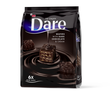 Mini batoane de ciocolată amăruie cu napolitană crocantă Eti Dare Dark Wafers Mini, 112 gr. 