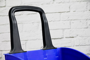 cumpără Coș din plastic cu roti (mâner negru) 68L, 520*380*900, albastru în Chișinău 