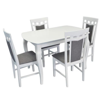 Set masă și scaune Evelin di Costacurta стол HV-29V White + 4 стула Deepa R White/Grey