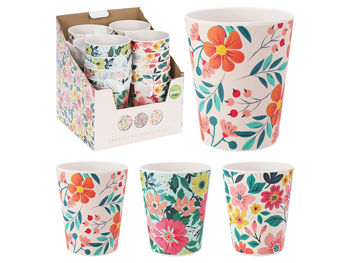 Pahar EH Spring Flower 350ml D8X10cm, plastic 