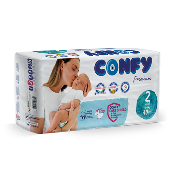 Scutece pentru copii Confy Premium  ECO Nr.2 MINI  (3-6 kg),  40 buc. 