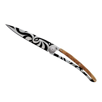 cumpără Cutit Deejo Tattoo 37g, Juniper wood, Tribal, 1CB020 în Chișinău 