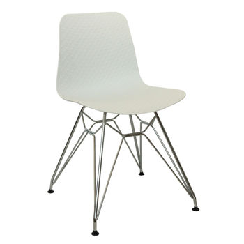 купить Пластиковый стул, металлические хромированные ножки 490x490x790 мм, белый в Кишинёве 