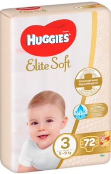 Scutece Huggies Elite Soft Mega 3 (5-9 kg), 72 buc 
