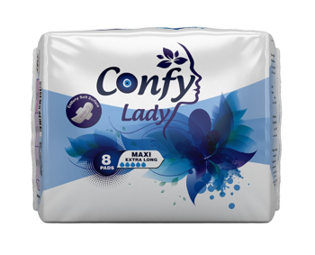 Absorbante igienice pentru femei Confy Lady MAXI NIGTH STD, 8 buc. 