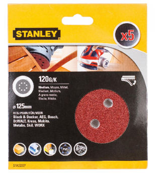 купить ШЛИФОВАЛЬНЫЙ КРУГ STANLEY 125 ММ P120 5ШТ STA32037 в Кишинёве 