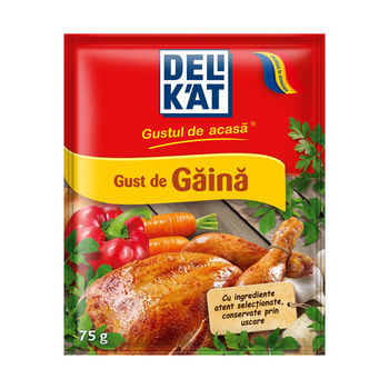 Bază pentru mâncare cu gust de găină Delikat, 75 gr. 