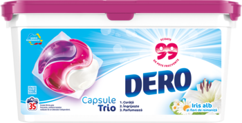 Dero  capsule Trio Iris Alb și Flori de Romaniță, 35 cps. 