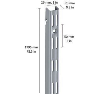 cumpără Profil perete perforație cu agățare 1995 mm, gri în Chișinău 