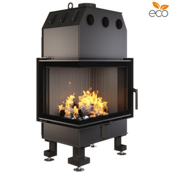 Каминная топка SAVEN Energy 65x50x47L/R Black (14,5 кВт) ECO - угловая, с левым/правым боковым стеклом 