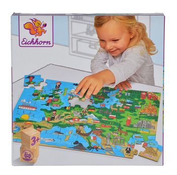 cumpără Puzzle din lemn "Harta Europei" 40 el, 30x20 cm. Eichhorn 3627 în Chișinău 