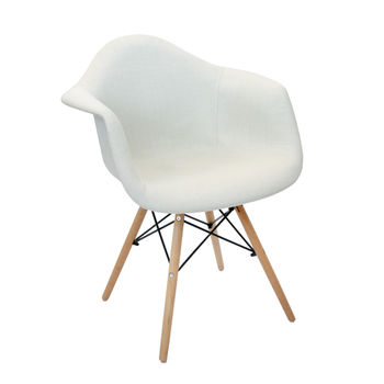 купить Мягкий стул с деревянными ножками, 460x640.5x480x800 мм, белый в Кишинёве 