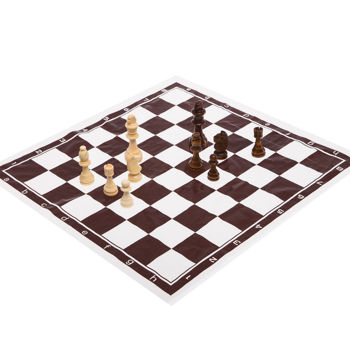 Шахматные фигуры деревянные (пешка 5 см, король 9 см) + полотно 48x49.5 см 305P (8982) 