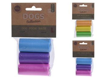 Пакеты для выгула собак Dogs 3рулонаX15шт, 30X23cm 