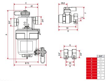 cumpără Filtru magnetic cu purjare pentru centrala termica D.  3/4" FI/FI COMPACT I-MAG DIRT Art. 188  ITAP în Chișinău 