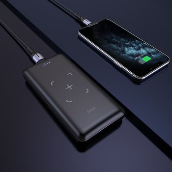 Hoco J50 Surf wireless charging mobile power bank(10000mAh) [Black] 