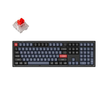 Клавиатура Keychron V6 QMK/VIA Custom Mechanical Keyboard Russian Layout (V6-C1-RU) Frosted Black, Full Size layout, Knob, RGB Backlight, Keychron K pro Mechanical Red Switch, Hot-Swap, USB Type-C, gamer (tastatura/клавиатура)