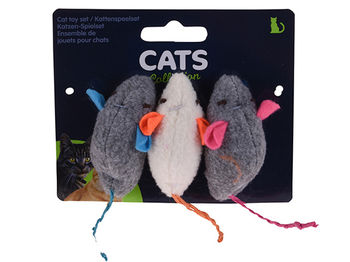 Игрушки для кошек Cats "Мышь тряпичная" 3шт, 12X10сm 