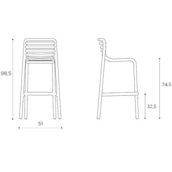 Стул барный Nardi DOGA STOOL TABACCO 40348.53.000 (Стул барный для сада и террасы)