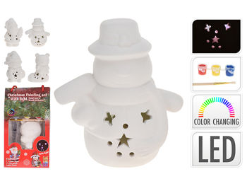 Set creativ LED (figurina-ceramica, vopsele, pensula) 7cm 