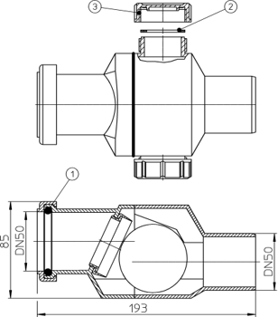 cumpără Clapeta de sens unic D. 50 PVC orizontala / verticala (gri) HL4  HL în Chișinău 