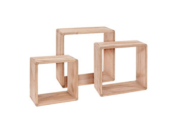 Набор полок "Куб" из дерева, 3 ед.: 24X24X12см, 27X27X12см, 30X30X12см 