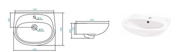 cumpără Lavoar cu piedestal semirotund 55 cm Animo fara fixator (+preaplin, fara sifon)  SANTEK SK RU în Chișinău 