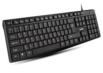 Keyboard SVEN KB-S305, Low profile keys, FN Keys, Splash proof, Black, USB 