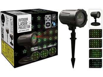 Proiector de imagine Laser LED "Pattern" 5m verde-rosu, 4 imagini, telecom 