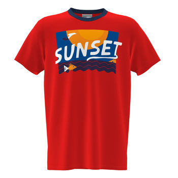 Футболка JOMA - SLEEVE T-SHIRT RED NAVY 