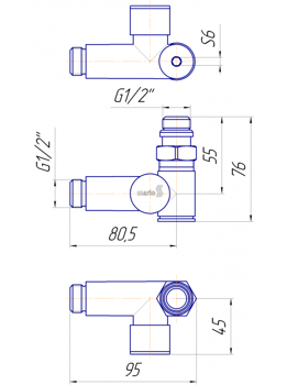 Robinet rotund pentru Încălzitor termic, G1/2, complect 2 buc 