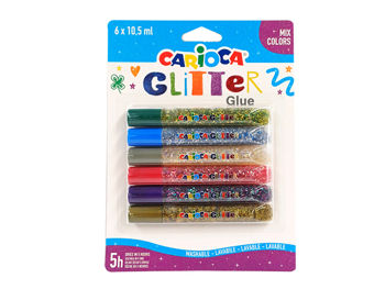 Clei cu glitter Carioca 6X10.5ml Mix 