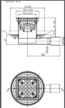 cumpără Sifon de pardoseala interior orizontal PP D. 40/50 cu grila inox (132 x 132 mm) HL90Pr-3020  HL în Chișinău 