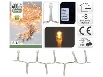 Luminite de Craciun "Ramura" 400LED extra alb-cald, 8m, 8reg, cablu transp 